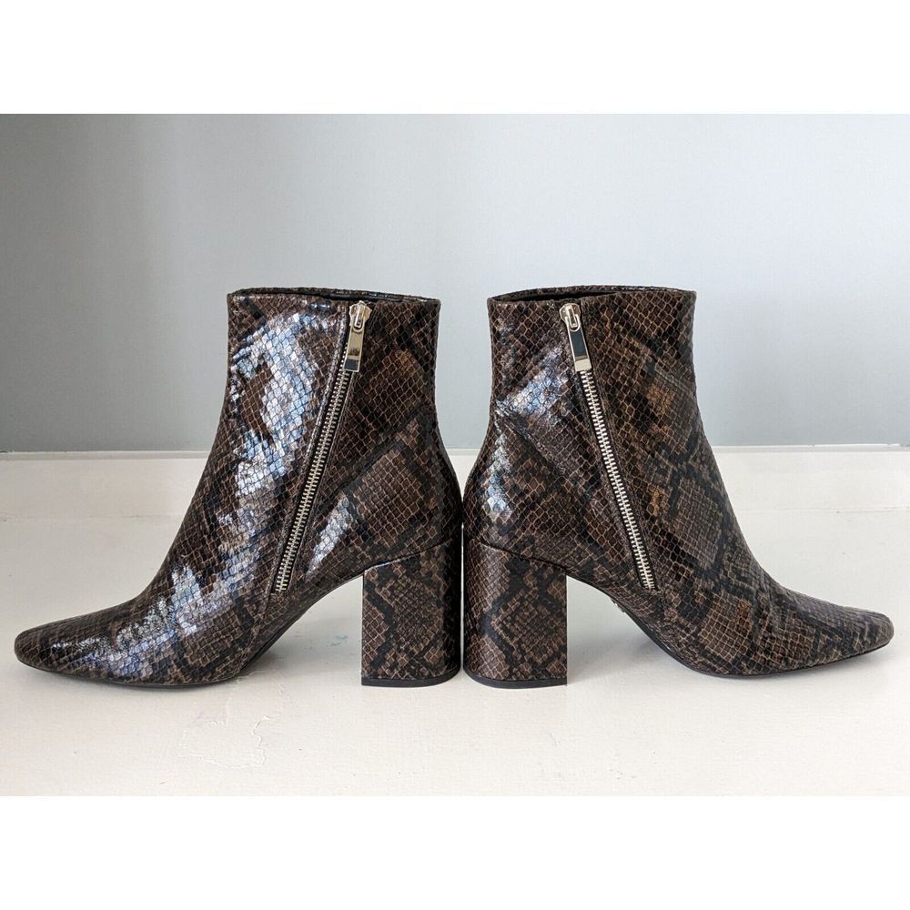 Zara Animal‎ Print Snakeskin Platform Zippered Boots - Picture 6 of 8